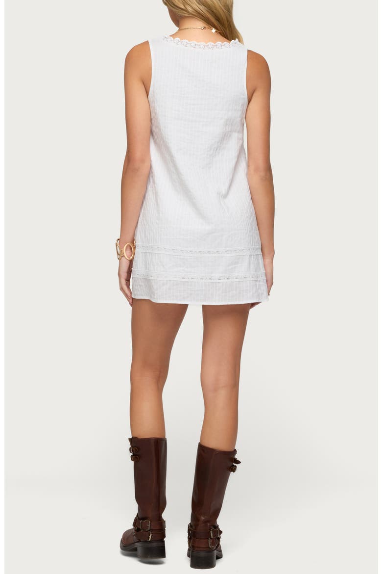 Doroh Lace Trim Minidress, Alternate, color, WHITE