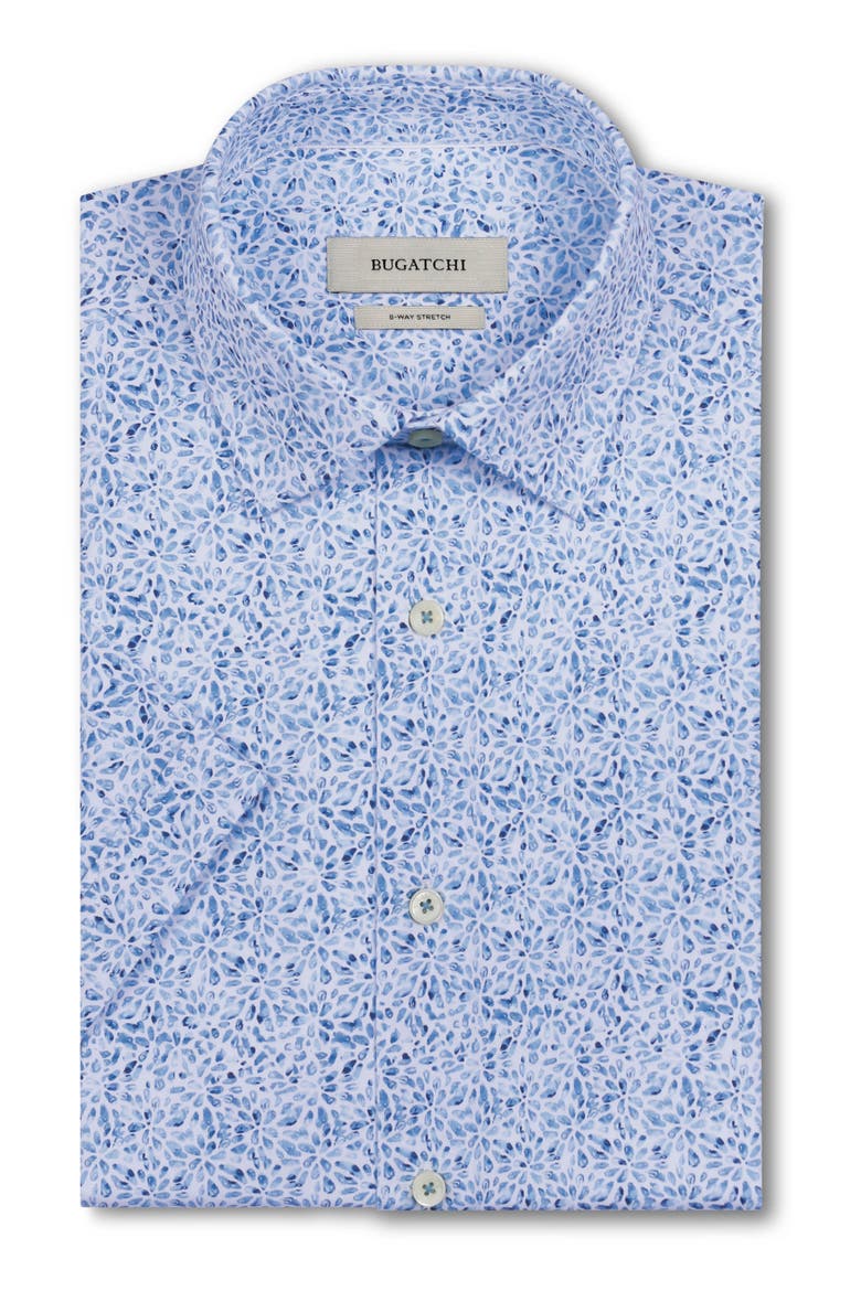 Miles OoohCotton® Mosaic Print Short Sleeve Button-Up Shirt, Alternate, color, CLASSIC BLUE
