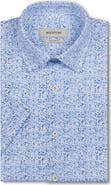 Bugatchi Miles OoohCotton® Mosaic Print Short Sleeve Button-Up Shirt