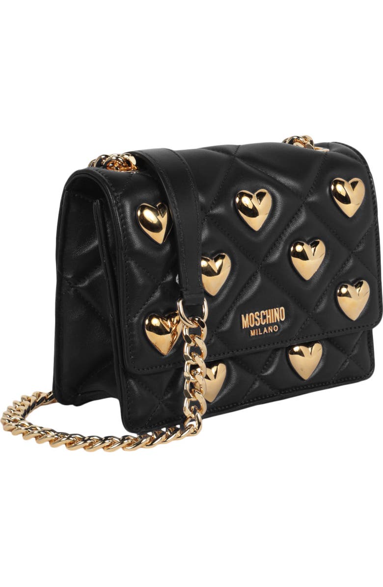 Moschino Quilted Heart Crossbody Bag, Alternate, color,