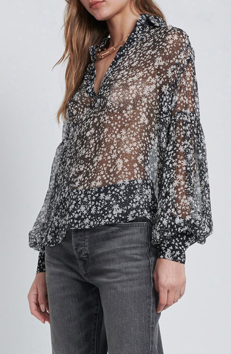 7 For All Mankind Bubble Sleeve Top, Alternate, color, 