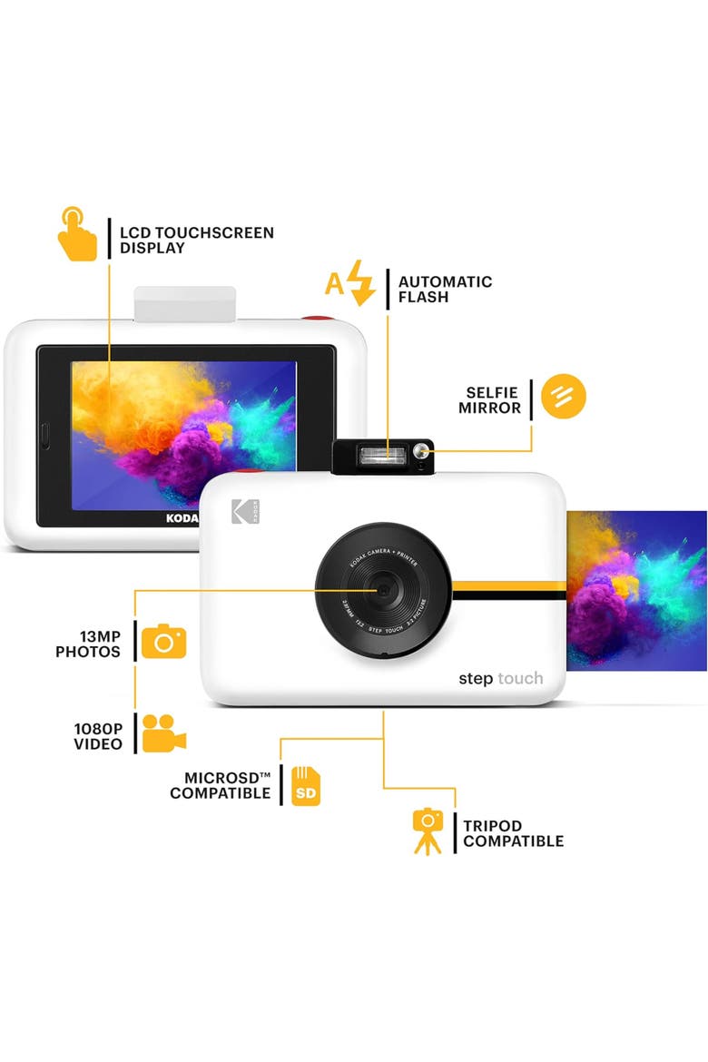 Step Touch 13MP Instant Camera Go Bundle, Alternate, color, White