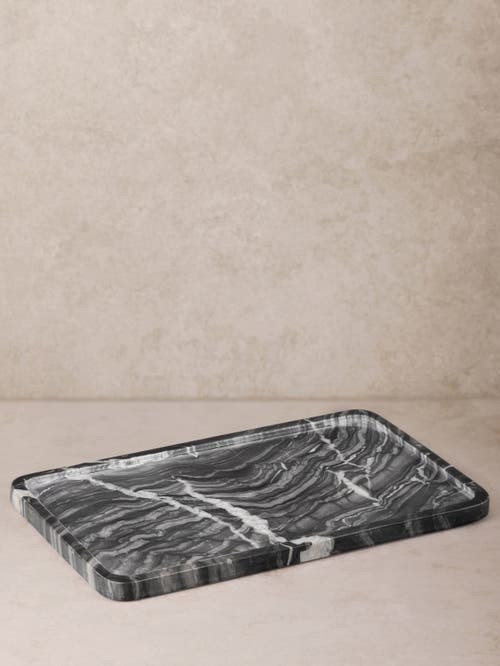 Gauri Kohli Frontier Black Marble Tray In Black