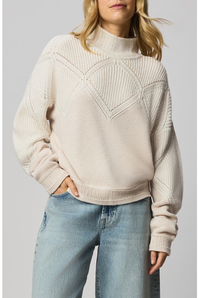 Grethen Turtleneck Sweater, Main, color, PALE OAK WHITE/ BROWN