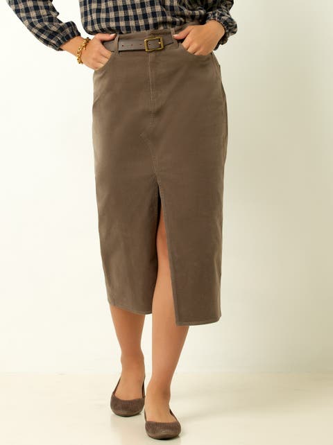 Corduroy Midi Skirt
