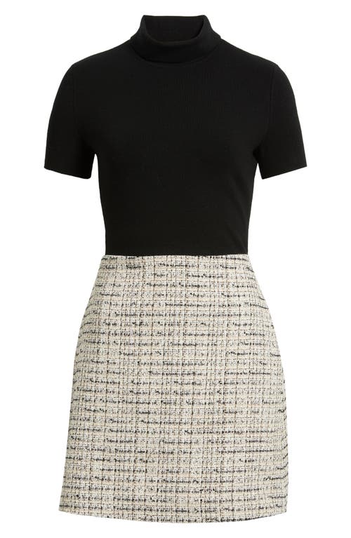 Theory Mixed Media A-line Dress In Black