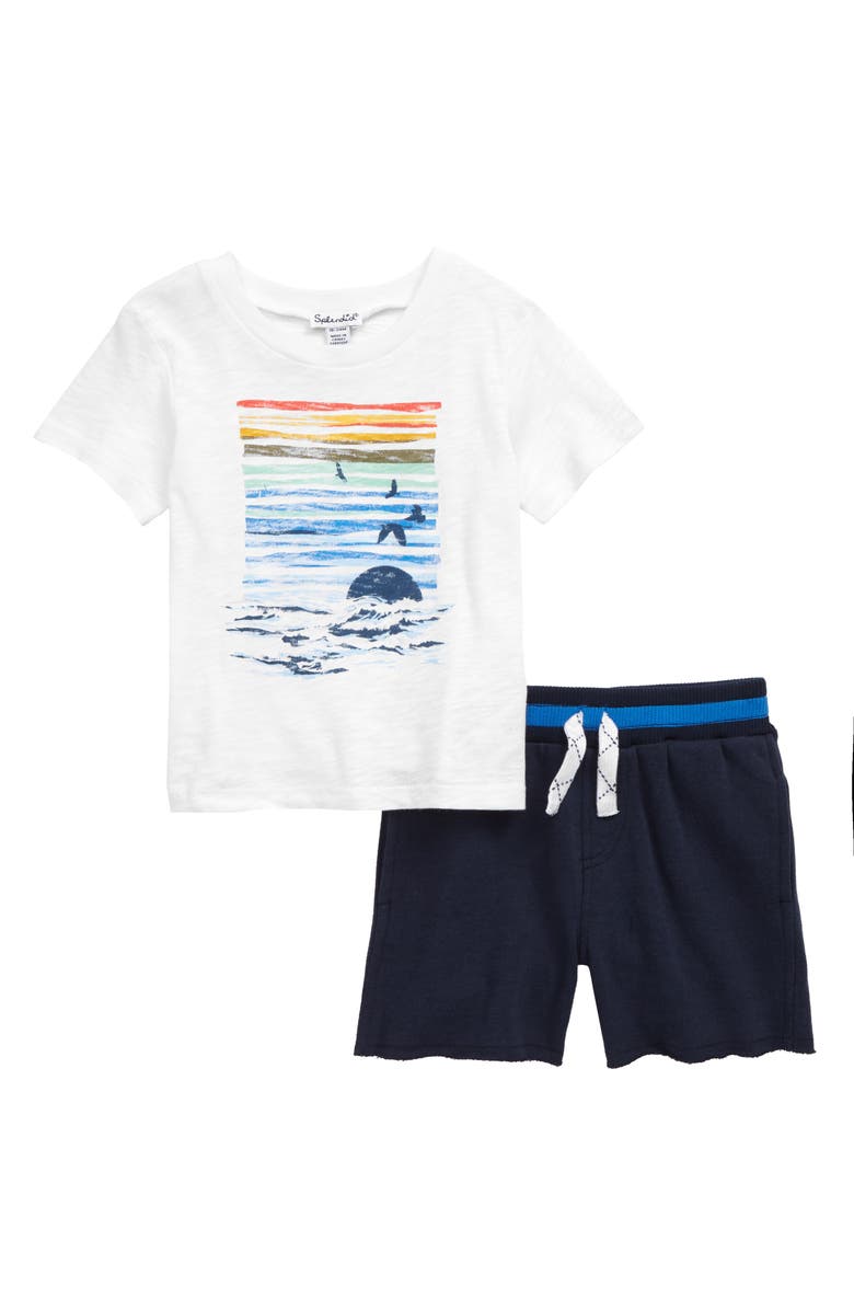 Splendid Sunset Graphic Tee & Shorts Set, Main, color, 