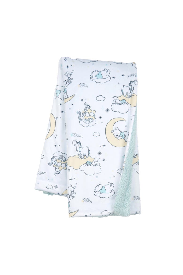 Disney Baby Cozy Friends Winnie the Pooh Fleece Baby Blanket, Main, color, White