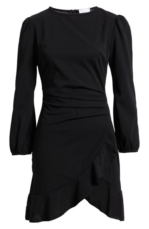 Shop Nikki Lund Hendrix Pleated Ruffle Long Sleeve Minidress