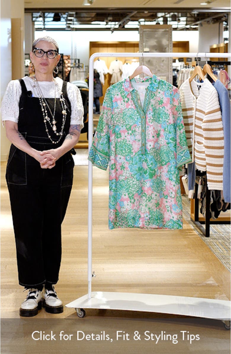 Daphne Floral Border Print Tunic Dress, sales video thumbnail