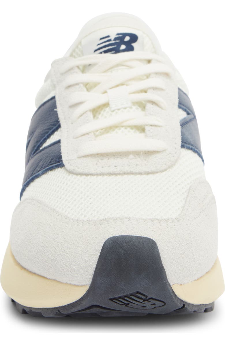 New Balance Gender Inclusive 370 Sneaker, Alternate, color, Sea Salt/ Nb Navy