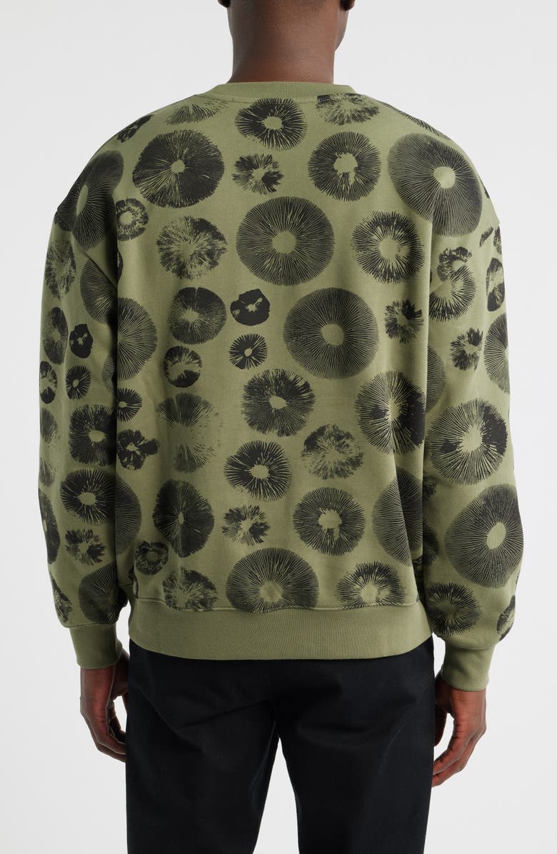 Malbon Golf Range Foraging Print Sweatshirt, Alternate, color, Olivine
