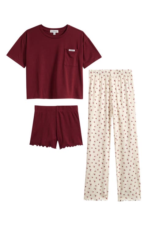 Kids' Three-Piece Pointelle Pajama Set