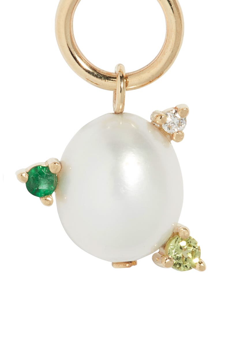 Mismatch Stone Cultured Pearl Drop Earrings, Alternate, color, GOLD