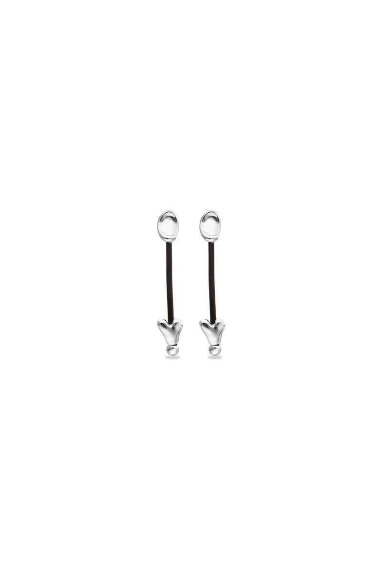 Long Leather Earrings With Sterling Silver Plating, Alternate, color, Silver