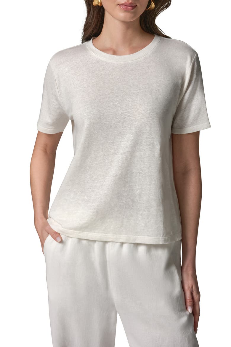 Linen Blend T-Shirt, Main, color, CREAM