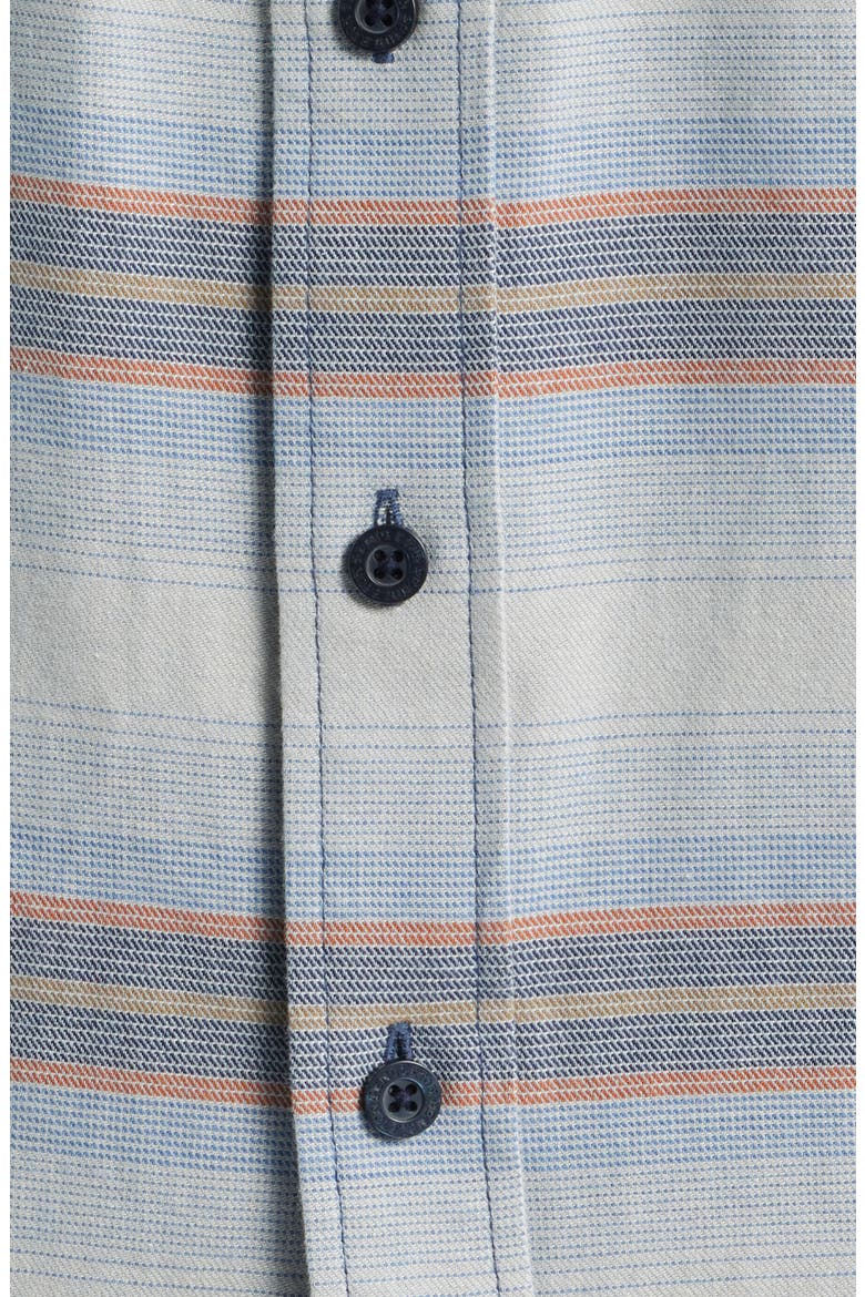Beach Shack Stripe Brushed Cotton Button-Up Shirt, Alternate, color, BLUE STRIPE