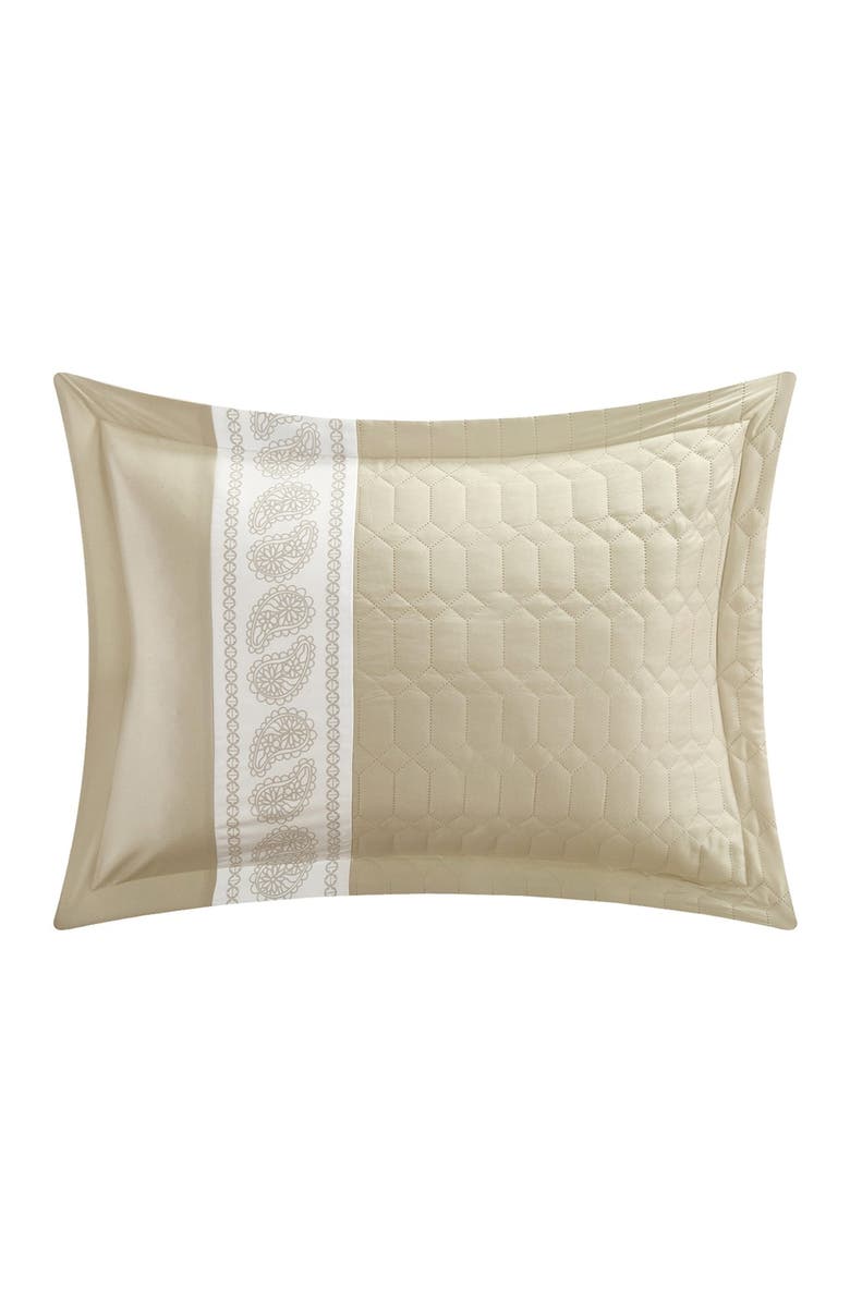 CHIC Queen Keegan Hexagon Embossed Hotel Collection Bed in a Bag - Taupe, Alternate, color,