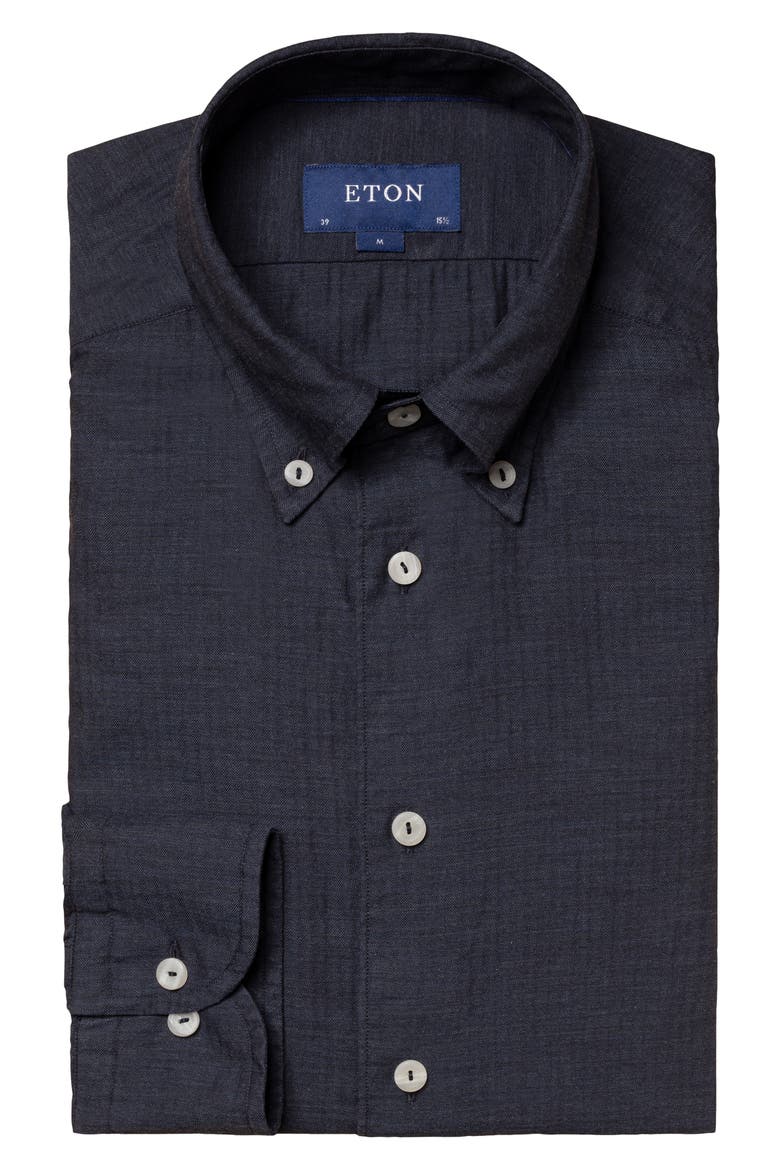 Soft Casual Slim Fit Flannel Button Down Shirt, Alternate, color, BLUE