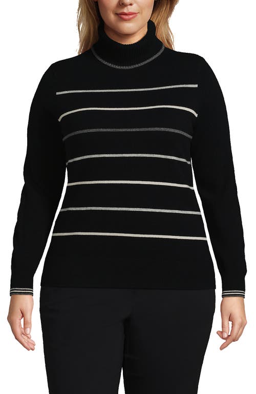 Lands' End Cashmere Turtleneck Sweater In Black