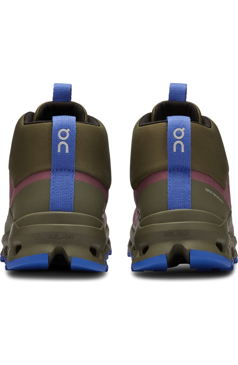 On Kids' Cloudhero Mid Waterproof Sneaker, Alternate, color, Cherry/Olive