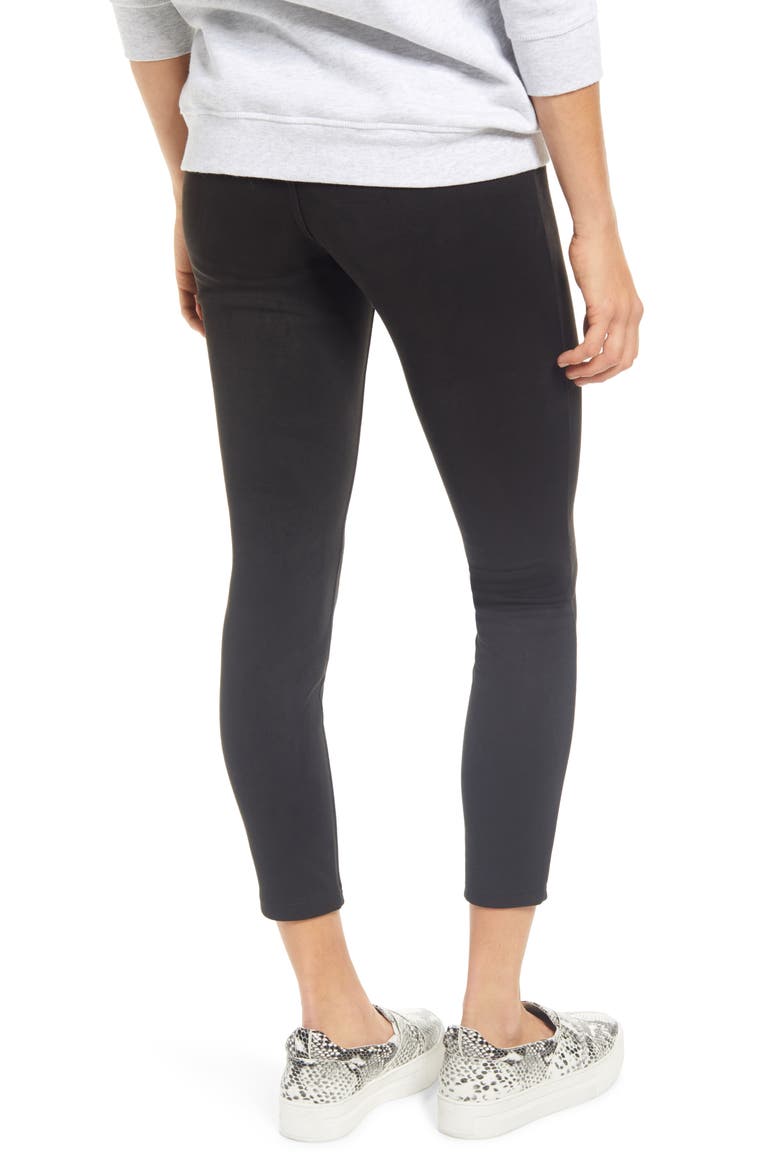 Microsuede Leggings, Alternate, color, BLACK