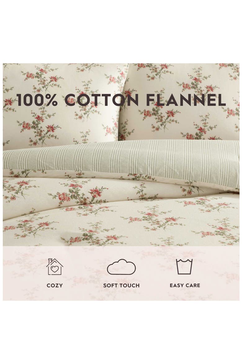 Jessika Flannel Comforter & Sham Set, Alternate, color, LIGHT/ RED