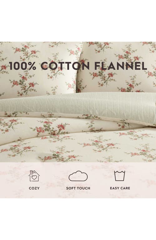 Laura Ashley Jessika Flannel Comforter & Sham Set In Neutral
