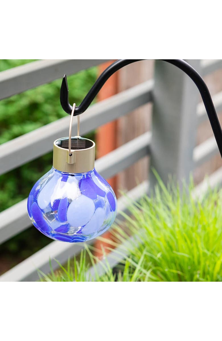 Allsop Home & Garden Tea Solar Lanterns Handblown Glass, Alternate, color, Periwinkle