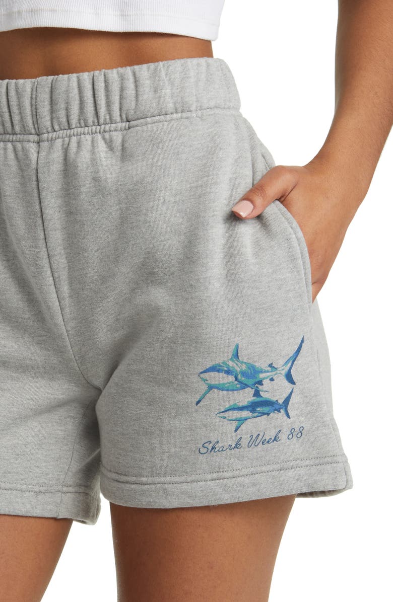 GOLDEN HOUR x Shark Week '88 Fleece Shorts, Alternate, color, 