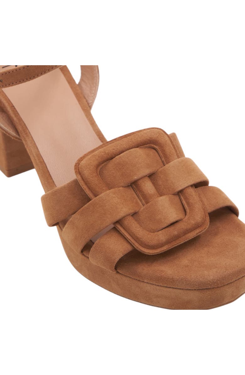 Aquatalia Micah Block Heel Quarter Strap Suede Sandal, Alternate, color, Caffe