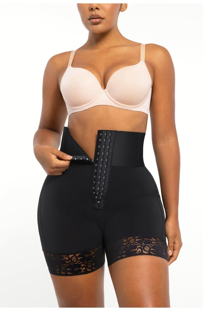 Shapellx Boned Sculpt High Waist Shorts, Alternate, color, Jet Black