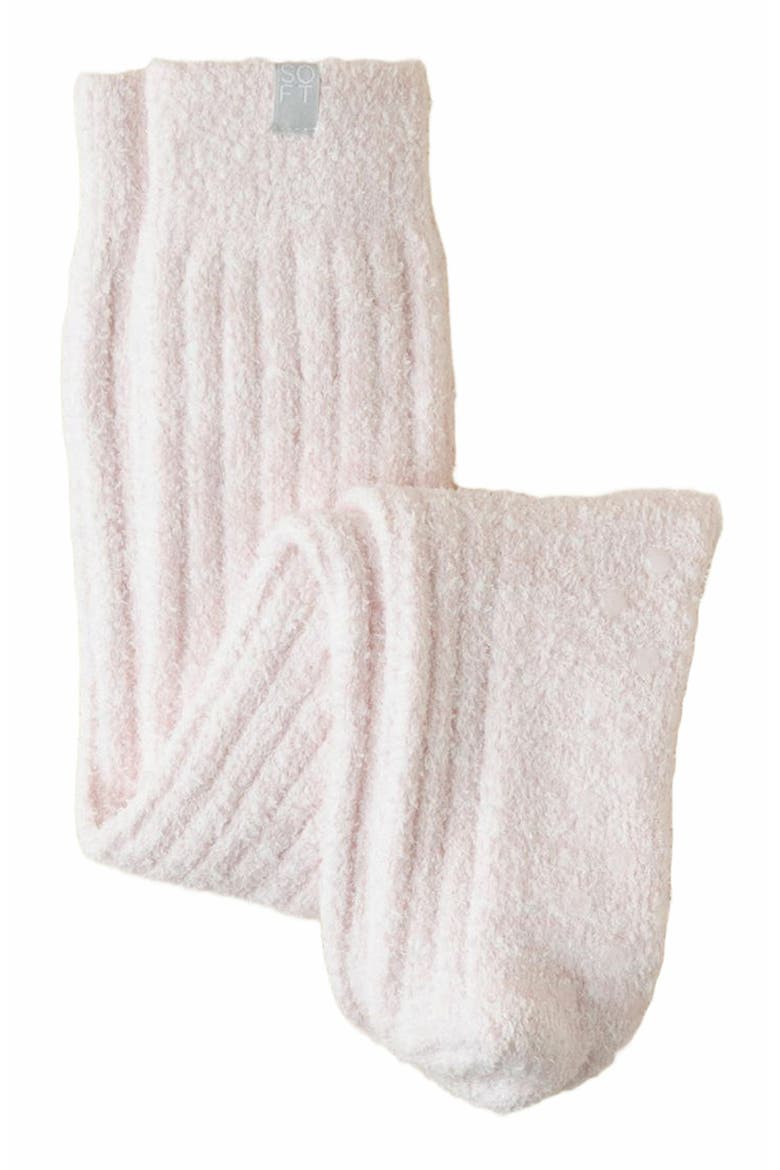 Marshmallow Slouchy Socks with Grippers, Main, color, Heather Blush Pink