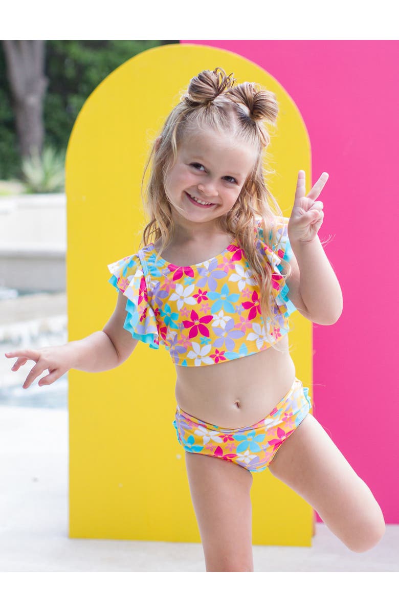 RuffleButts Girls UPF50+ Butterfly Tankini, Alternate, color,