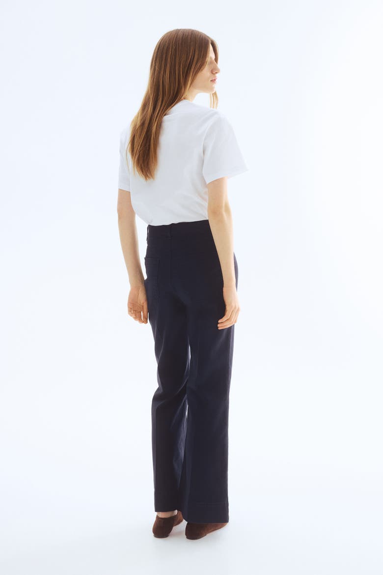 Flared Canvas Pants, Alternate, color, Navy blue