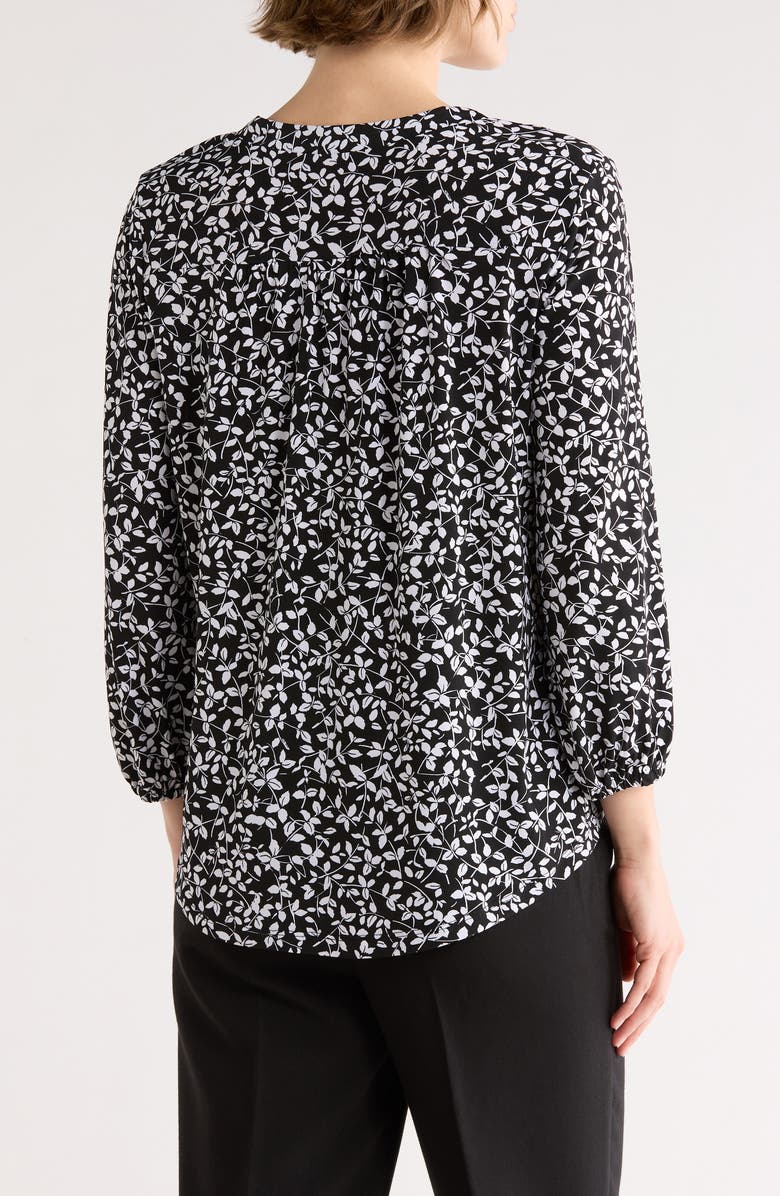 Vince Camuto Balloon Sleeve Knit Top, Alternate, color, Black/ White