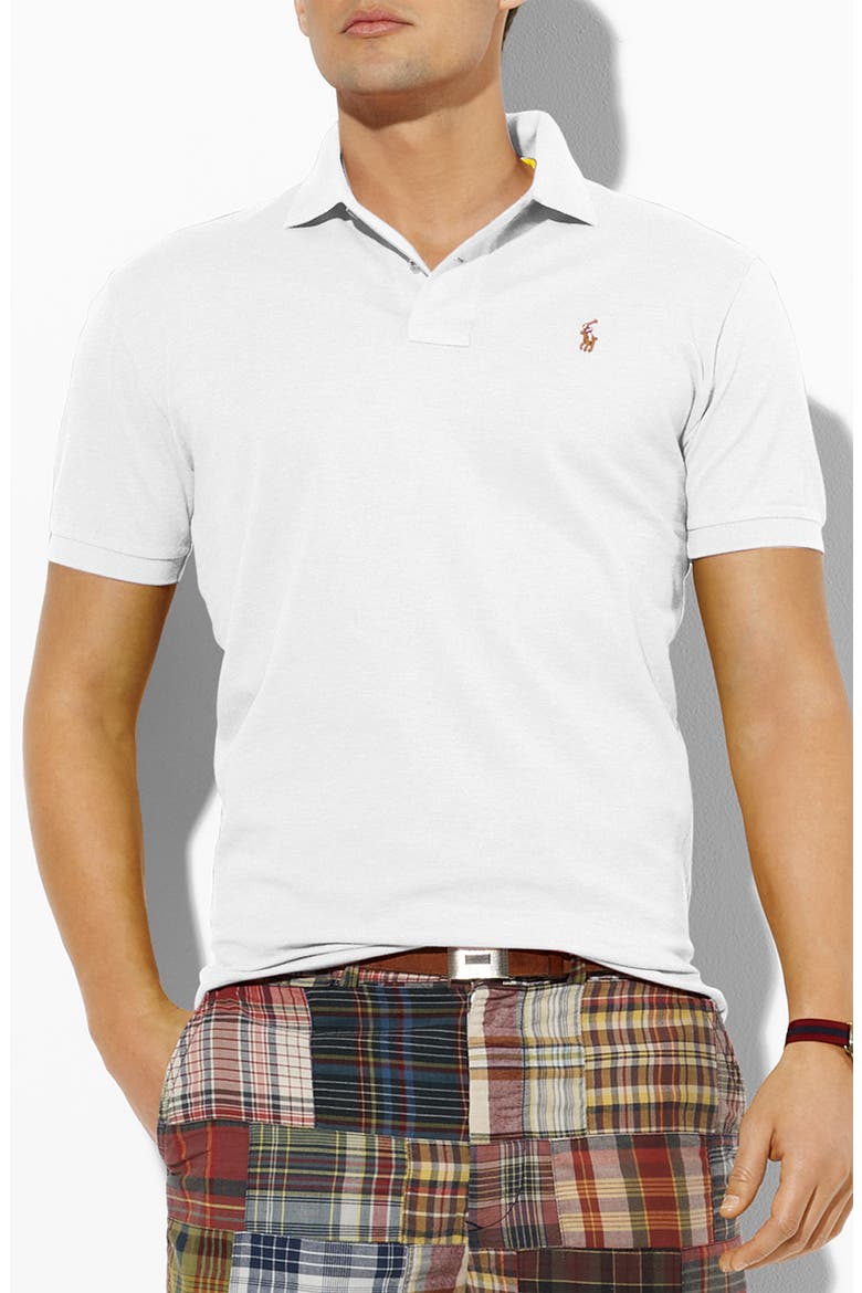 Classic Fit Piqué Cotton Polo, Main, color, WHITE