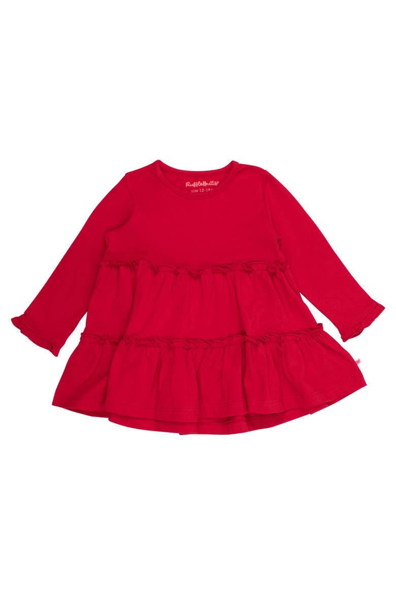 Knit Ruffle Tiered Tunic, Main, color, Red