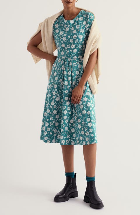April Stretch Organic Cotton Fit & Flare Dress
