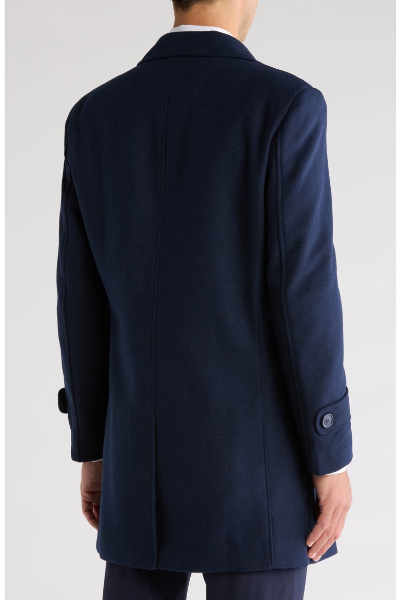 Double Breasted Wool Blend Pea Coat, Alternate, color, NAVY