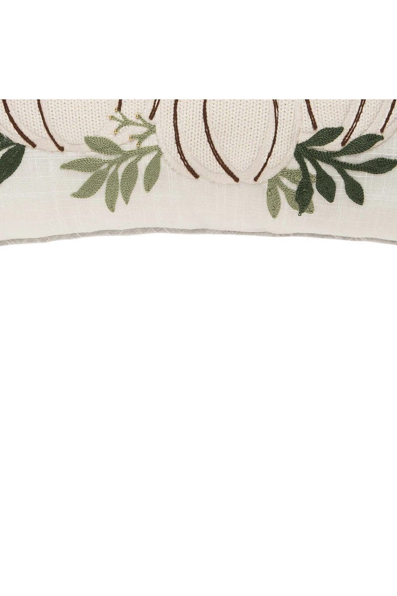White Pumpkin Trio Lumbar Accent Pillow 12" x 24", Alternate, color, White