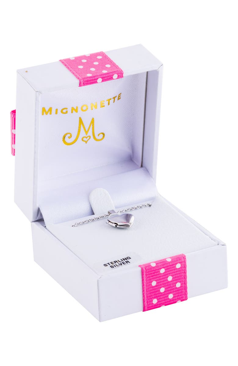 Mignonette Sterling Silver Locket Necklace, Alternate, color, Silver