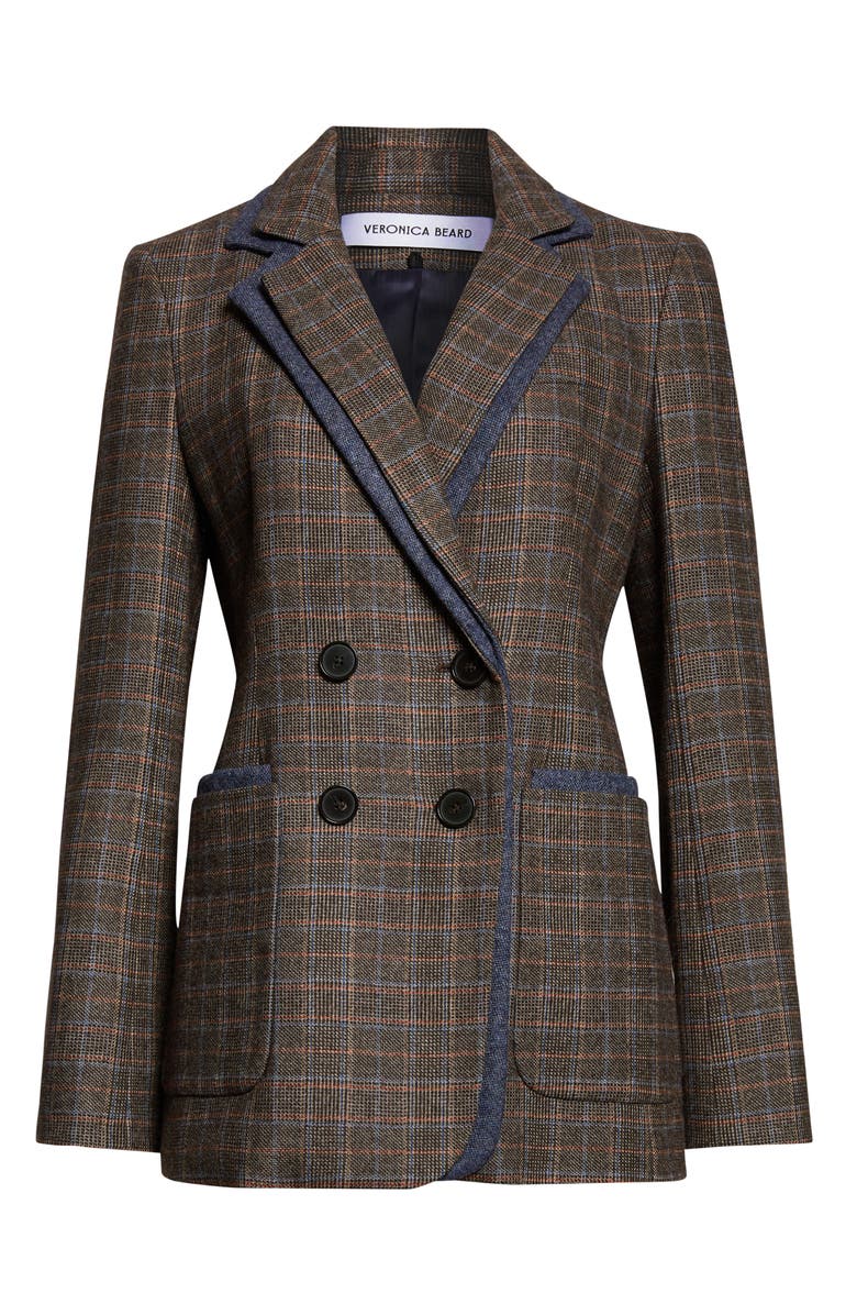 Veronica Beard Hedi Plaid Dickey Jacket, Main, color, Charcoal Multi