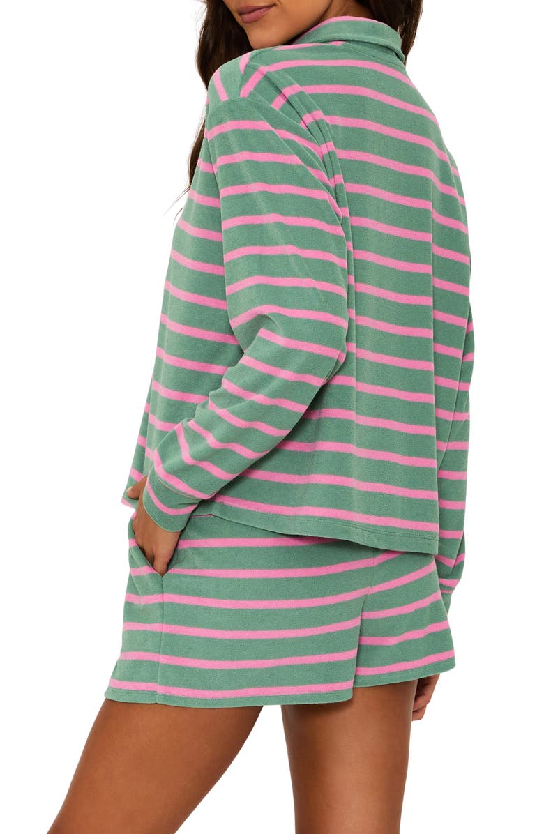 Beach Riot Sonia Cover-Up Shirt, Alternate, color, Sage Bloom Stripe