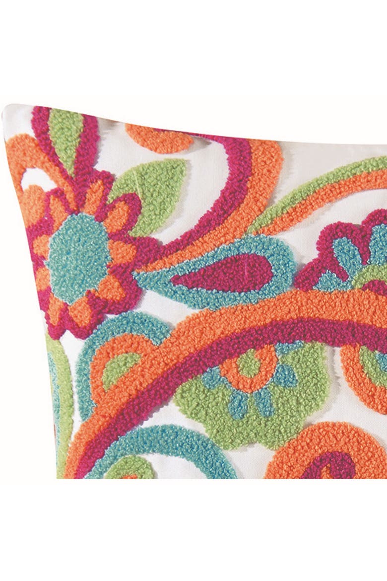 Flower Tufted Pillow, 16" x 16", Alternate, color, Pink