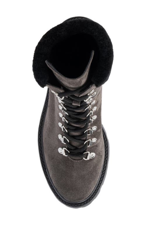 Aquatalia Vikki Faux Shearling Cuff Bootie In Gray