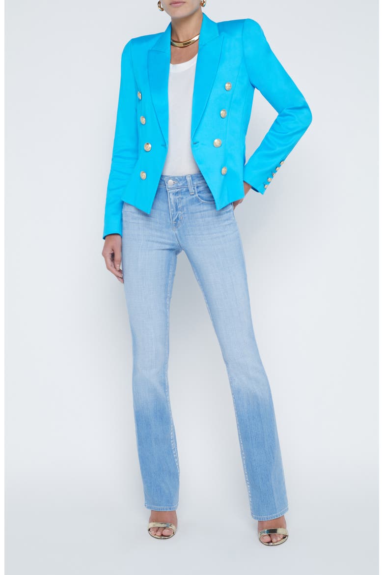 Bethany Structured Double Breasted Blazer, Alternate, color, BRIGHT AQU