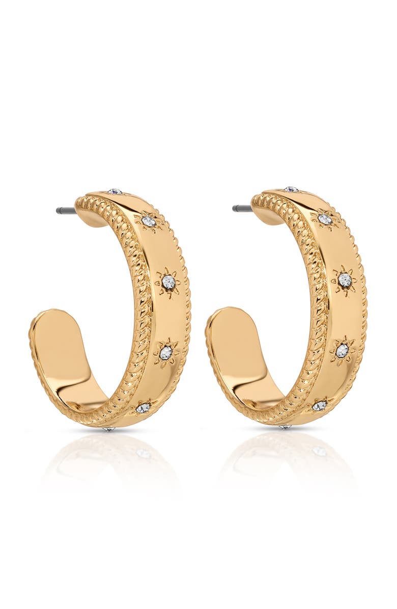 Ettika Celestial Stud Hoop Earrings, Alternate, color, Gold