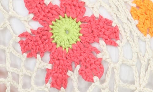 Rain And Rose Floral Crochet Cardigan In Ivory Floral