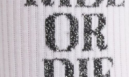 High Heel Jungle Cotton Blend Crew Socks In White/black